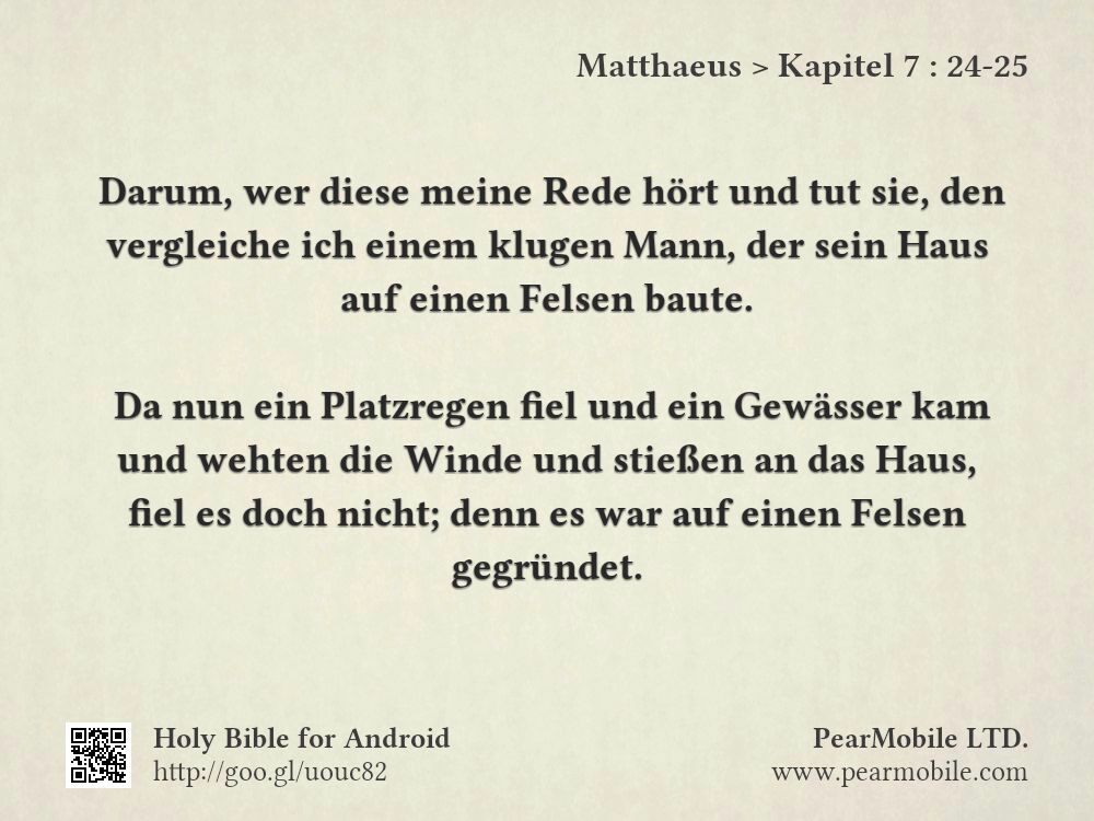 Matthaeus, Kapitel 7:24-25
